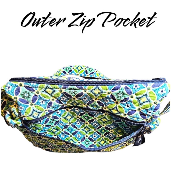 Vera Bradley Daisy Daisy Green Blue Quilted Shoulder Bag Cottagecore Grandma Y2K - Picture 12 of 12